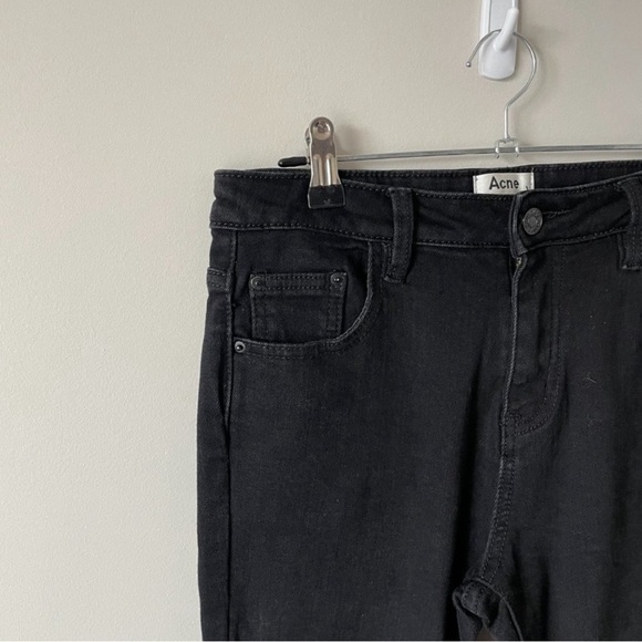 Acne Studios High Waist Ankle Fit Denim Jeans Black - Picture 6 of 7